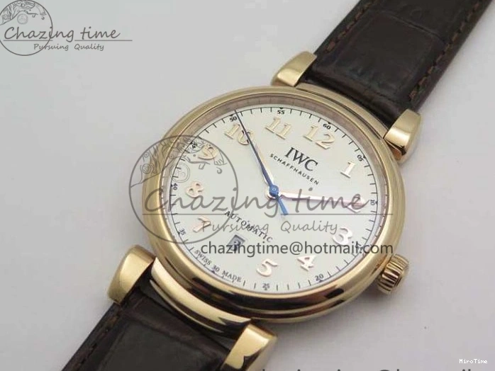 MIROTIME 0112 Da Vinci IW356601 RG TW 1:1 Best Edition White Dial On Brown Leather Strap A DailyWear 7237
